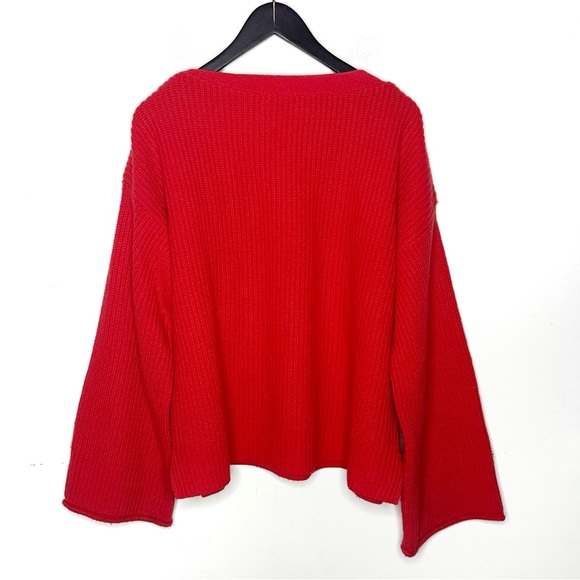 Madewell Enamel Red Calloway Chunky Ribbed Boatneck Sweater Size Large - Picture 5 of 11